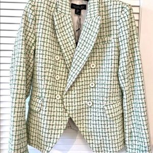 Rachel Zoe Women’s Boucle Blazer, White/Green